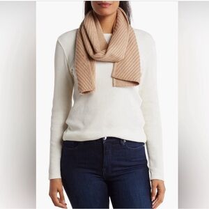 NWT AllSaints Traveling Rib Pattern Scarf in Cortina Beige